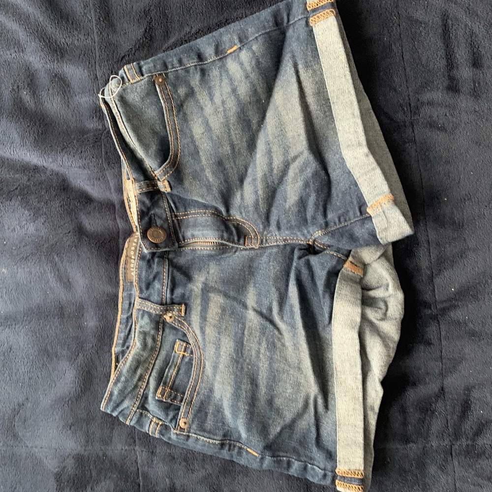 Dark wash jean shorts